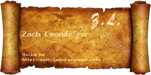 Zach Leonóra névjegykártya